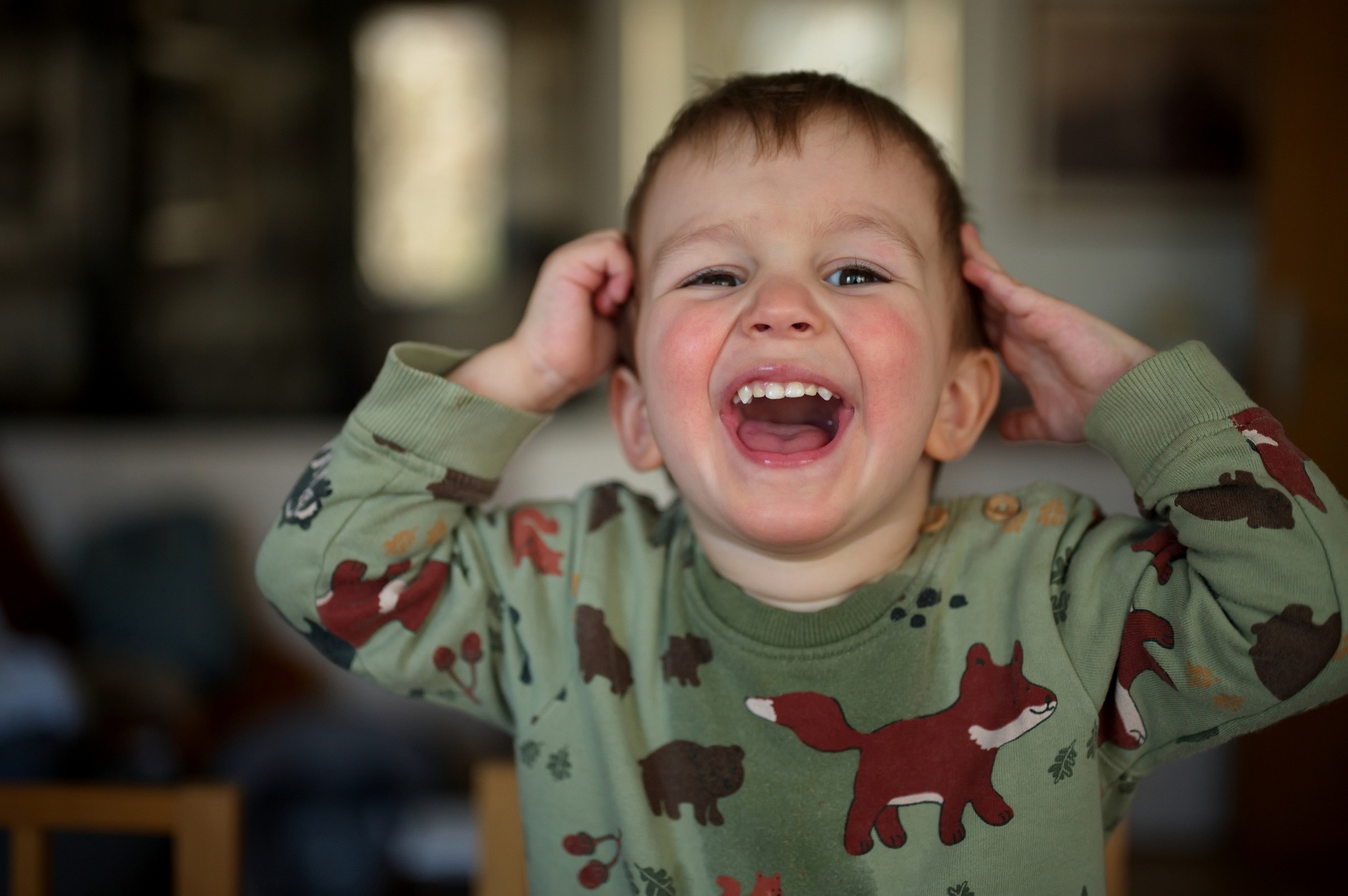 Happy toddler boy smiling after a successful dental checkup at Salthouse Smiles, a trusted pediatric dentist in St. Louis, MO, specializing in gentle and kid-friendly dental care.